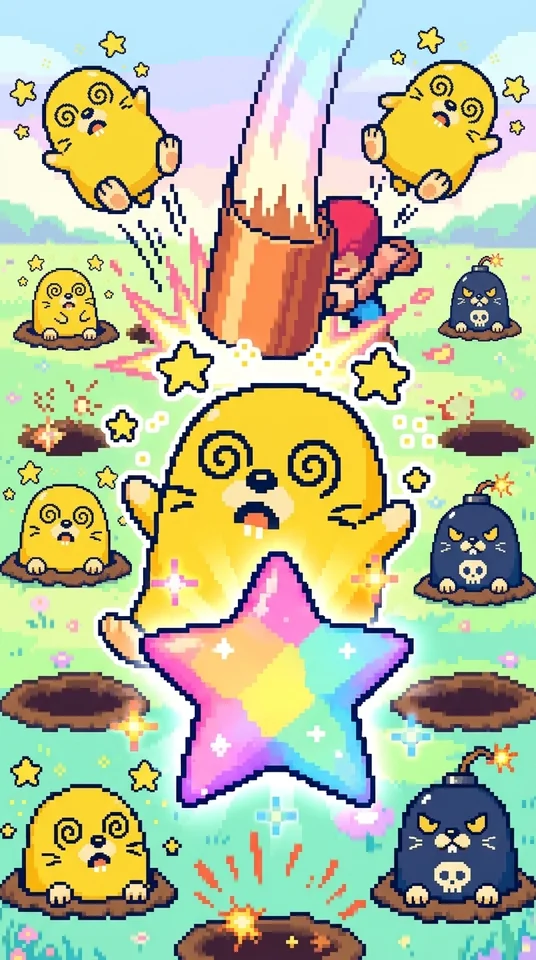 パステルもぐらたたき