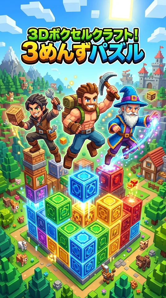 ３Ｄボクセルクラフト！３めんずパズル