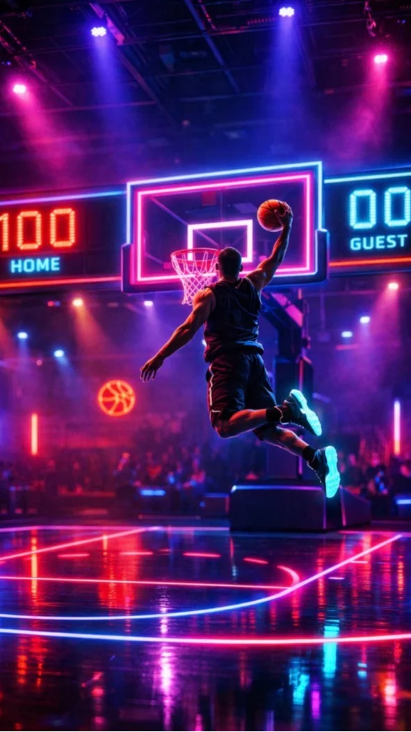 Neon basketball 3-D