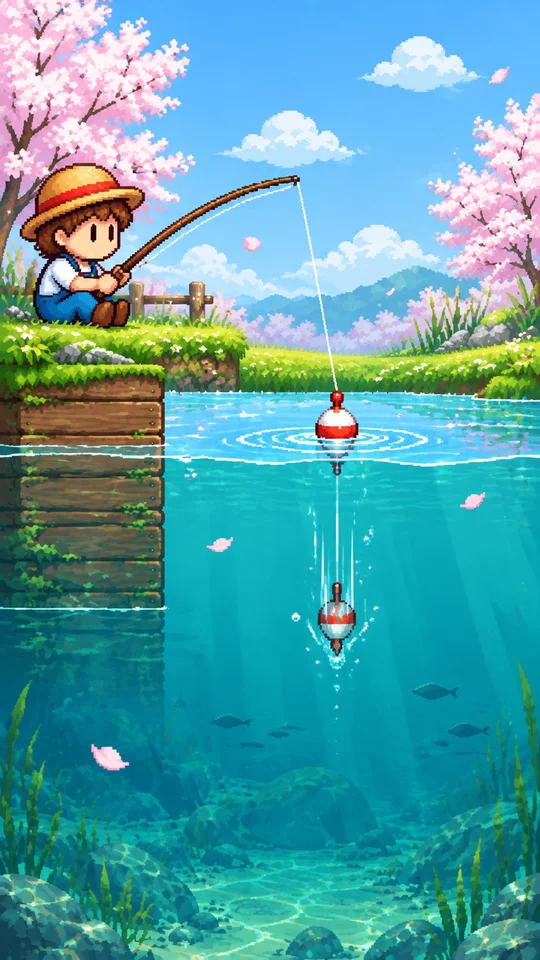 ウキがしずんだ！今だ、つり上げろ！
