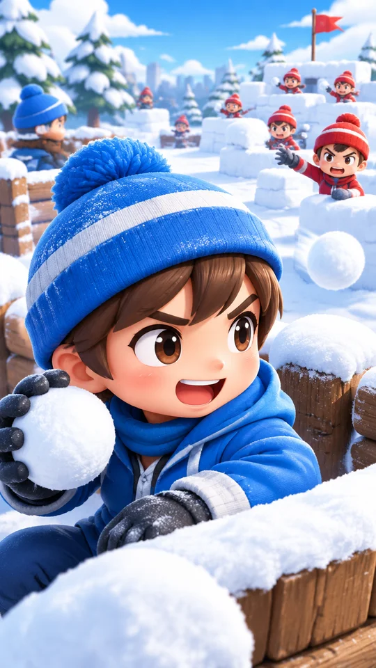 ゆきがっせん！雪の公園で大勝負