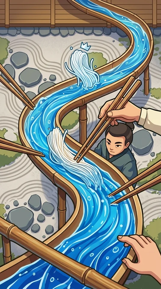 流されそうめん。そうめんになって流されるゲーム。コースアウトしたら負け。目的の人以外に食べられてもダメ。水らしさやそうめ