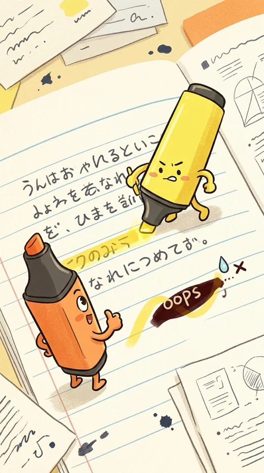 はみ出し厳禁！蛍光ペン