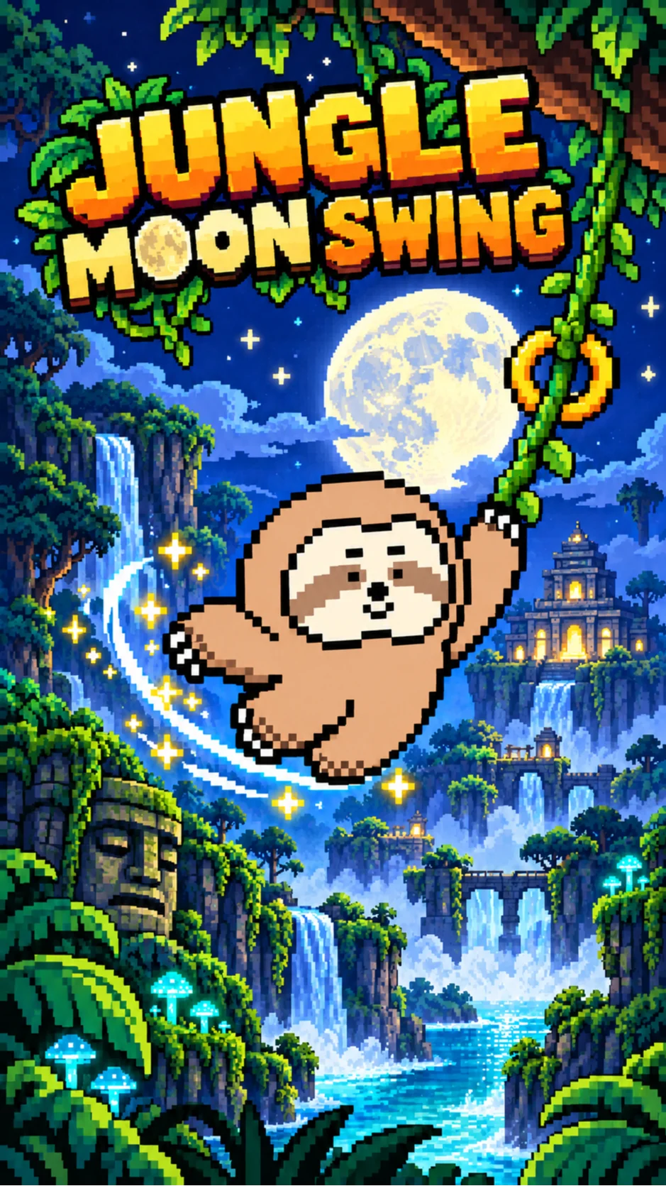 月夜のツタスイング！