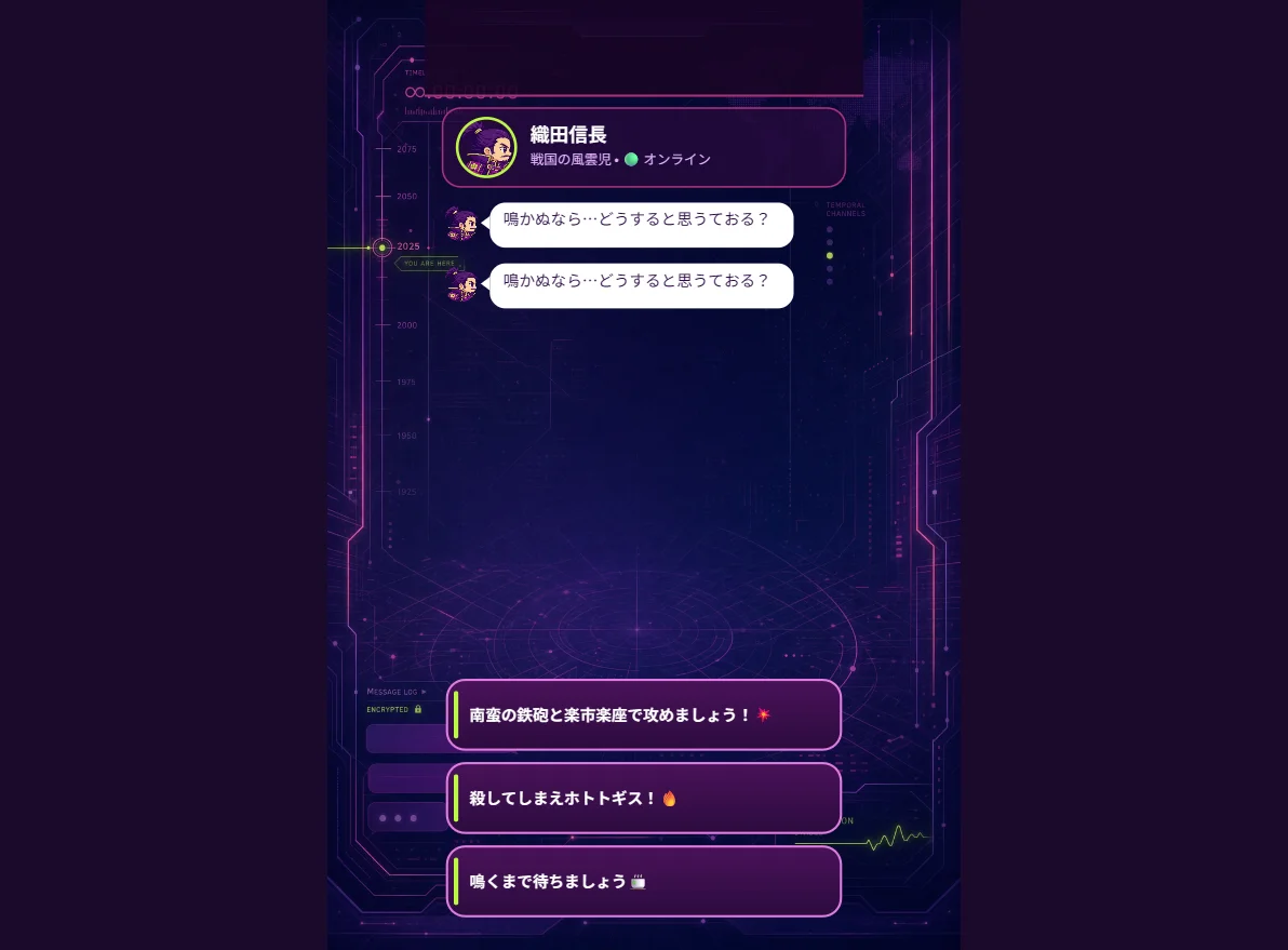 いじんタイムチャット！歴史の有名人とトークしよう！