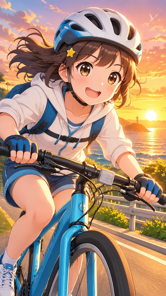 夕やけキラキラ！じてんしゃレース
