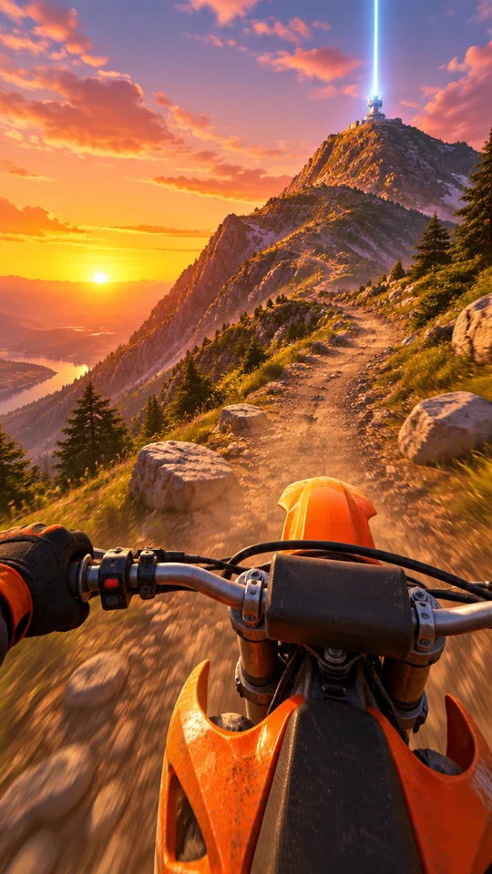 夕やけ山のバイクぼうけん