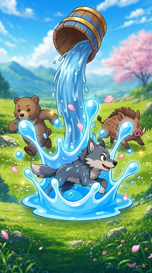 野獣に水やり