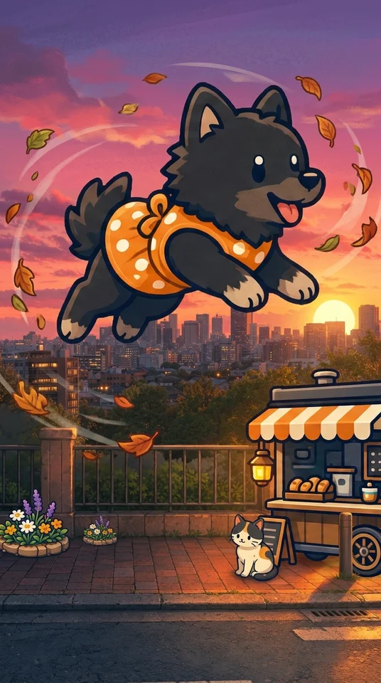 ネロの夕暮れお散歩
