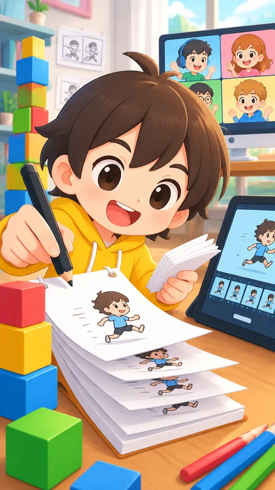 積むゲーム＆うごく！パラパラまんがスタジオ(オンライン対応)