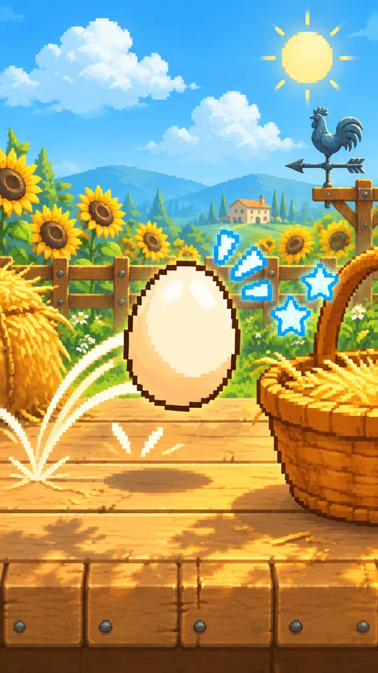たまごをコトッ！かごまで運ぼう