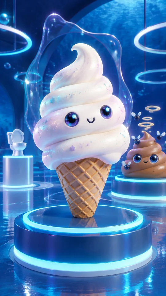 「ソフトクリーム？巻き巻きうんち？」を瞬時に二択で見分けるゲームを作成。ランダム30問の正答率と総タイムを競い、成績に応