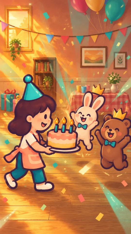 ケーキでおいわい！リズムパーティー