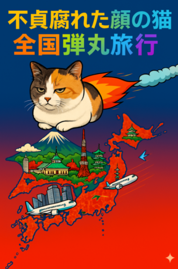 不貞腐れた顔の猫の全国弾丸旅行