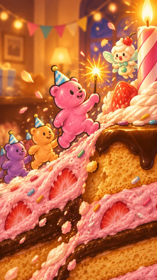 グミ隊とケーキの火つけ大作戦！