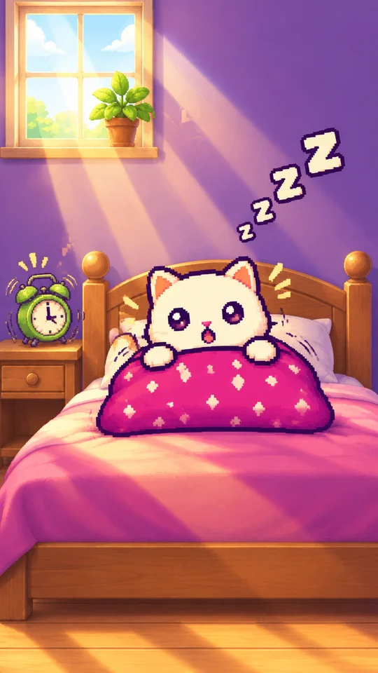 あと5分だけニャ〜！ねぼすけ猫を起こそう