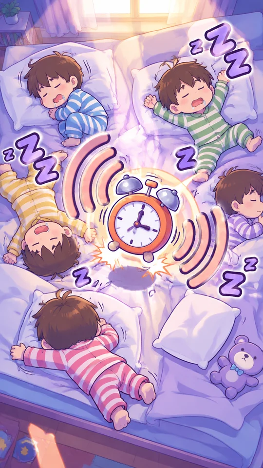六つ子をおこせ！おきられない朝