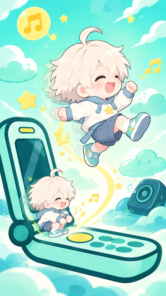 二つ折りスマホを閉じる、ひらく、ずらす、パタパタさせるなどのモーションが折り込まれたリズムゲームが遊びたいです！
この子
