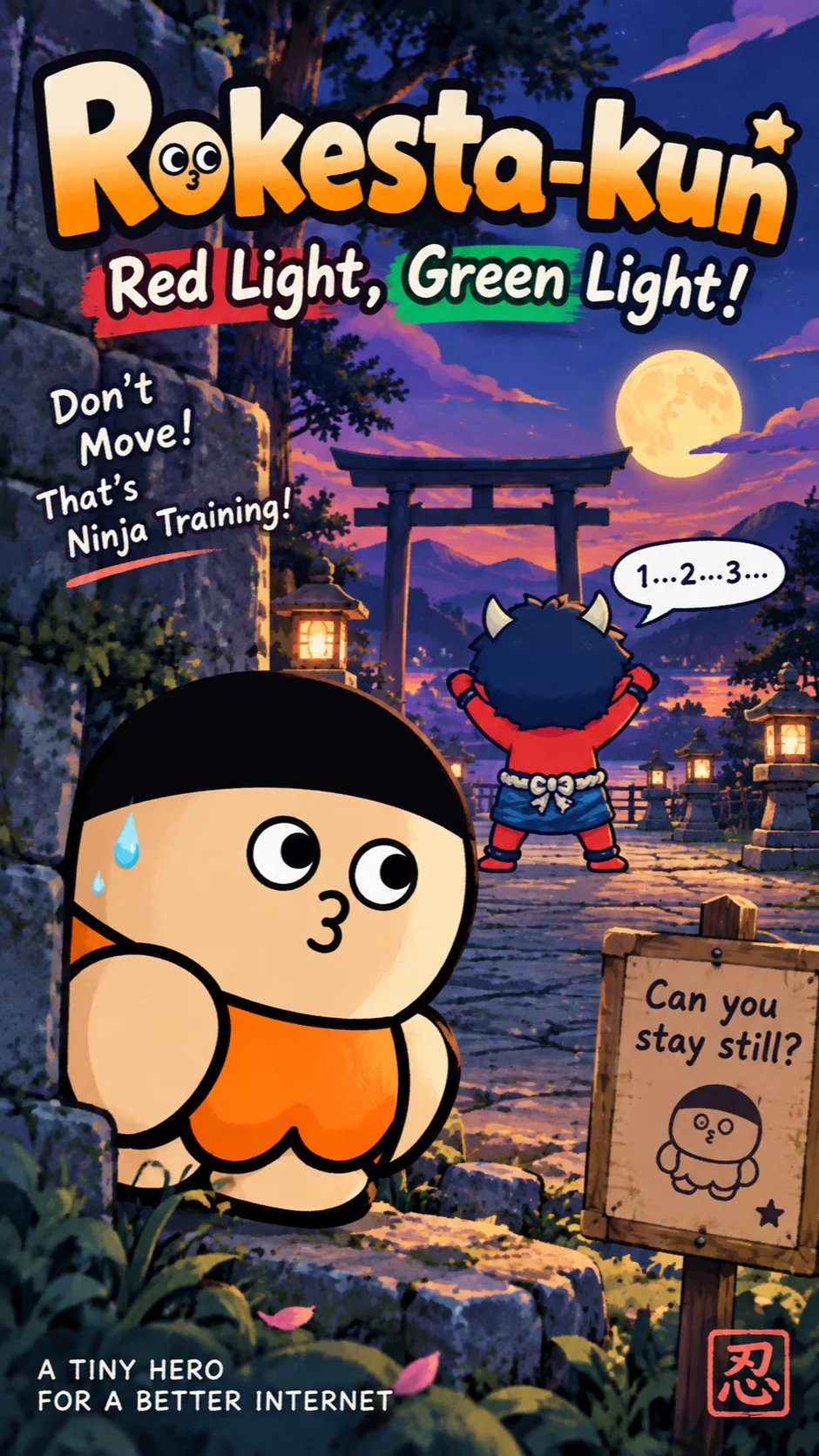 Daruma Freeze! Wobbly Baby Red Light
