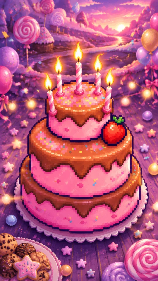 ケーキにふーっ！おたんじょうびパーティー