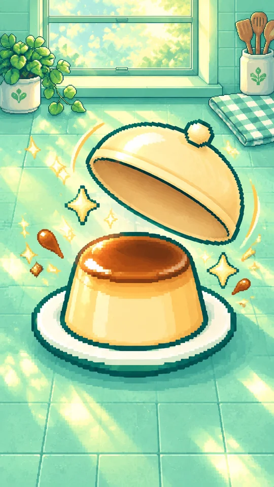 プリンのフタをめくろう🍮