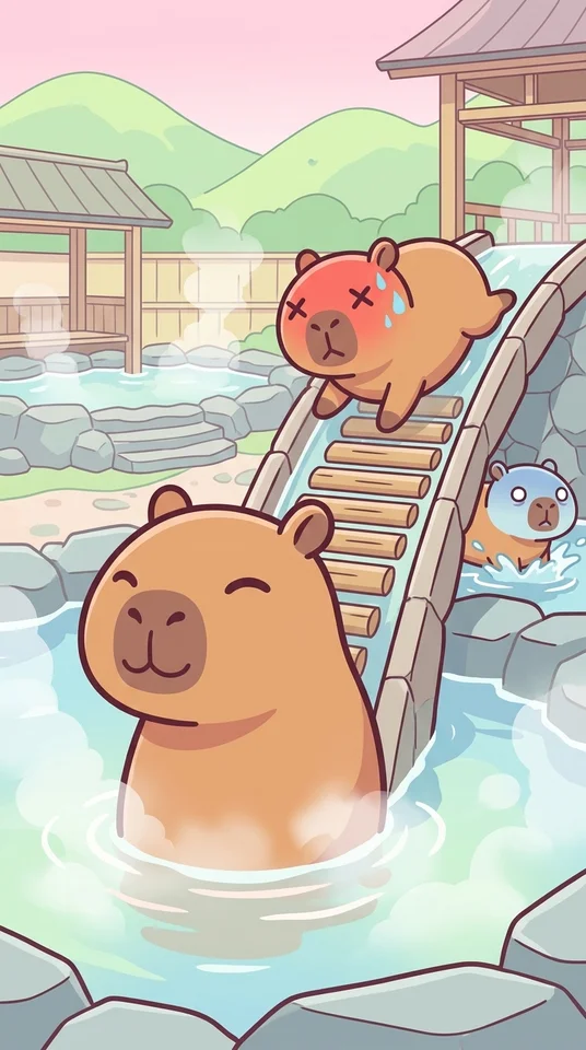カピバラ温泉すべり台