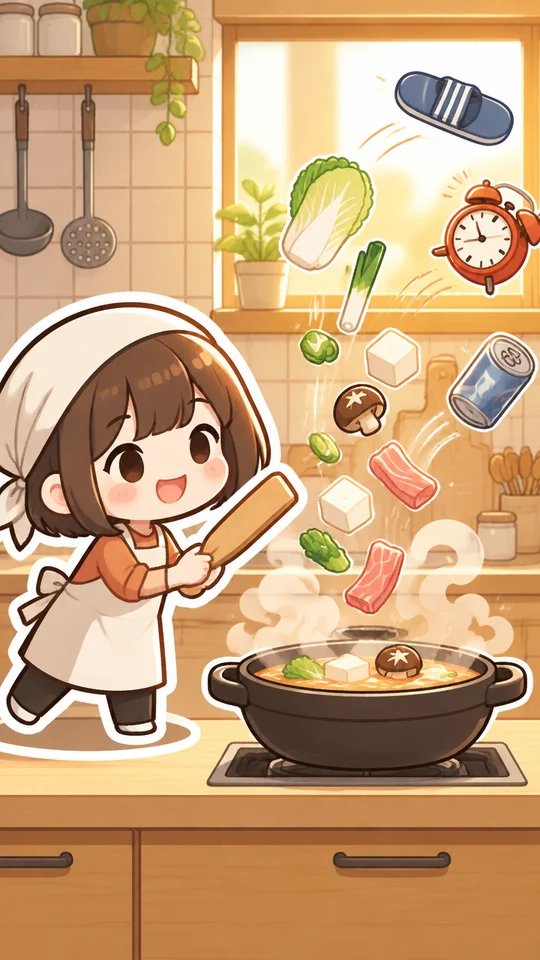 なべに具材をいれよう