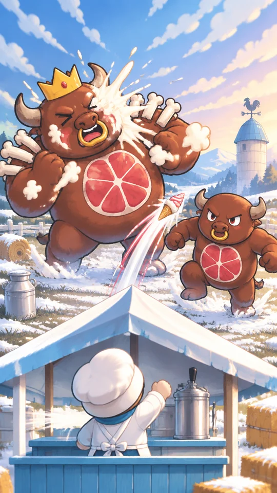 ソフトクリーム🍦を投げまくってビフを倒すゲームじゃ🎮