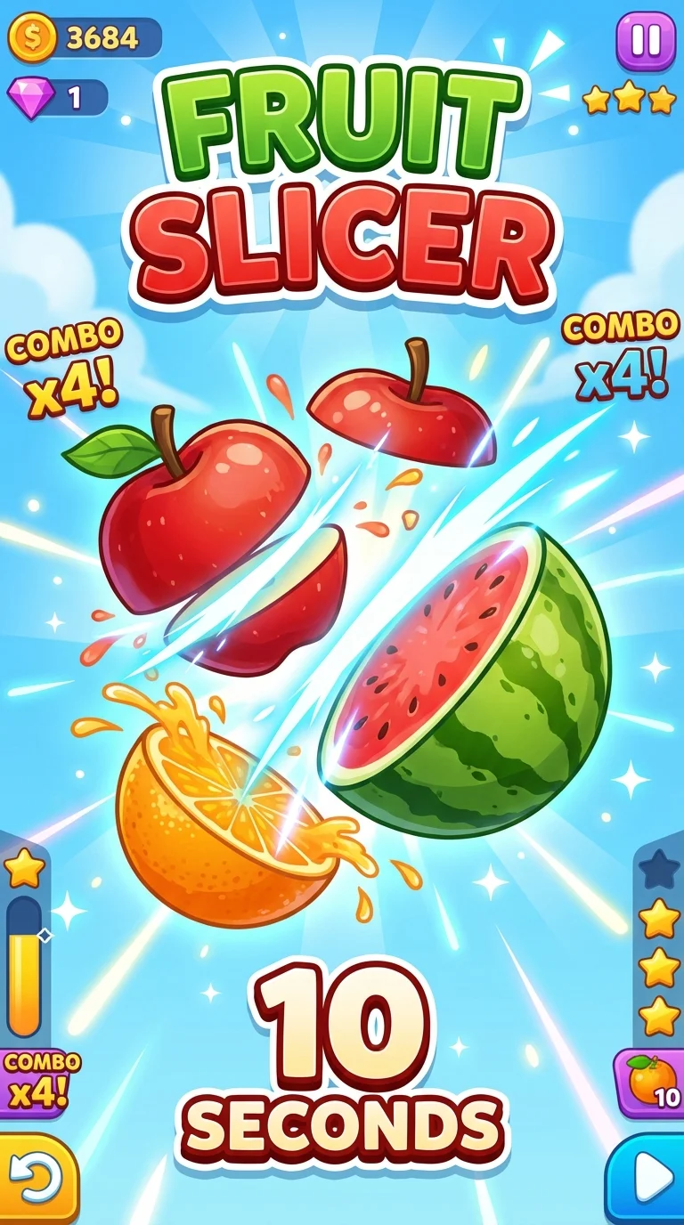 Fruit Slicer - 10秒フルーツ斬り