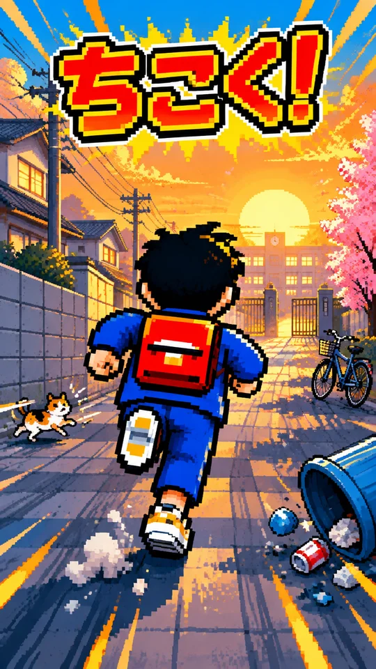 8-Bit School Dash: Don't Be Late!