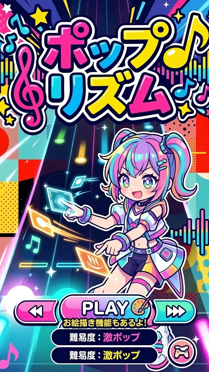 ポップ リズム,お絵描き機能もあるよ