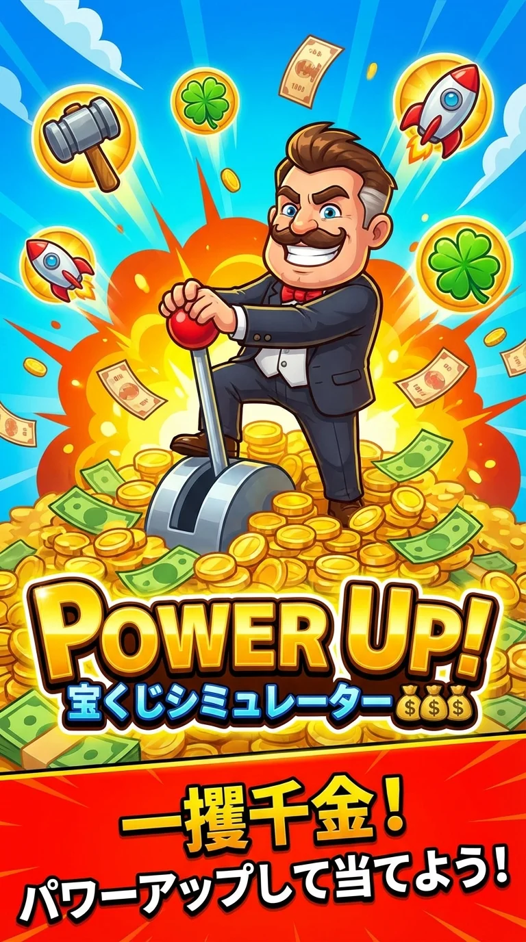 タップするだけ！パワーアップ宝くじシミュレーター💰💰💰🥳🥳🥳🎉